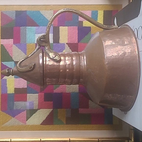 ANTIQUE TURKISH COPPER AND BRASS EWER PITCHER WATER JUG - Picture 1 of 10
